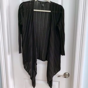Cable & Gauge Black Open Front Cardigan S